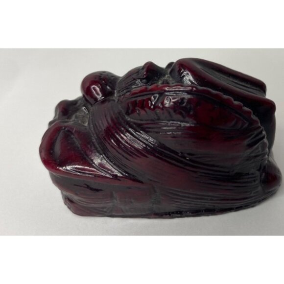 Vintage Chinese Red Resin Lucky Dragon Feng Shui Sculptured Statues Lot of 3 - Picture 7 of 10